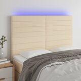  LED uzglavlje krem 144x5x118/128 cm od tkanine | shoptok.hr