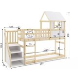 Molarem Home Drveni dječji povišeni krevet Antresola sa stepenicama - 200x90cm - svijetlo drvo | shoptok.hr