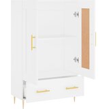  Visoka komoda bijela 69,5 x 31 x 115 cm od konstruiranog drva | shoptok.hr