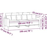  Kavč trosed svetlo siv 180 cm blago | Shoptok.si