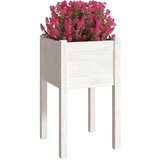 vidaXL Vrtno cvetlično korito 2 kosa belo 40x40x70 cm trdna borovina | Shoptok.si