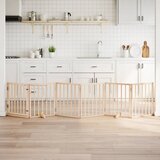 vidaXL Vrata za pse s vratašcima 6 panela sklopiva 300 cm drvo topole | shoptok.hr