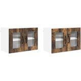  Zidni stakleni ormarić 2 pcs Dimljeni hrast 60 x 31 x 40 cm | shoptok.hr