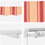 vidaXL Ročna retraktibilna tenda z LED v rumeni in oranžni barvi 600x300 cm | Shoptok.si