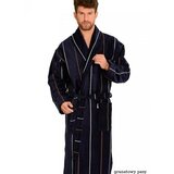 De Lafense Men's bathrobe 803 M-2XL navy blue - stripes 087 Cene