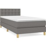  Box spring postelja z vzmetnico temno siva 100x200 cm blago, (20723928) | Shoptok.si