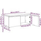  Haldna klop z blazino z vrati Umetni hrast 100 x 38 x 46 cm, (5000155658) | Shoptok.si