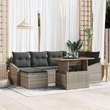 vidaXL Set od 7 dijelova vrtnog kauča s jastučićima Siva Poli ratan | shoptok.hr