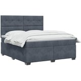  Boxspring krevet s madracem Tamnosiva 160 x 200 cm Baršun | shoptok.hr