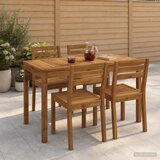  Stol za večeru u vrtu Prirodna 108,5 x 55 x 75 cm Slike