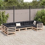  Vrtna sedežna garnitura 7-delna trdna borovina | Shoptok.si