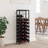 vidaXL Vinsko stojalo za 27 steklenic črno 34x18x100 cm kovano železo | Shoptok.si