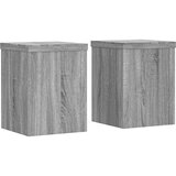 vidaXL Stojalo za rastline 2 kosa siva sonoma 15x15x20 cm inž. les | Shoptok.si