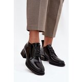 VINCEZA Patent Leather Leather Women's Shoes Low Heel With Decorative Detail Cene