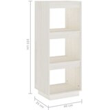 vidaXL knjižna omara za razdelitev prostora bela 40x35x103 cm borovina | Shoptok.si