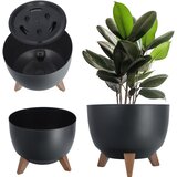 KADAX cvetlični lonec 29 cm s pokrovom za noge in vložkom črne barve, (5000352826) | Shoptok.si