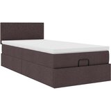  Otomanski okvir kreveta s madraca tamnosmeđi 90x190cm tkanine | shoptok.hr