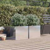 vidaXL Cvetlično korito 2 kosa srebrno 42x40x39 cm nerjaveče jeklo | Shoptok.si