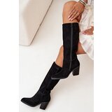 Zazoo Suede Thigh High Boots With Zipper Black Lissara | shoptok.hr