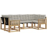 vidaXL Zunanja garnitura za sedenje 6 pcs Bela in svetlo siva, (5000269425) | Shoptok.si