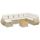 Maison Chic Seti vrtnega pohištva - Vrtna garnitura 9-delna z blazinami bež poli ratan, (21797089) | Shoptok.si