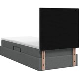  Krevet s madracem i skladištem Tamnosiva 100 x 200 cm tkanina | shoptok.hr