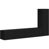 vidaXL Komplet TV omaric 3 pcs Črna Konstruiran les, (5000132400) | Shoptok.si