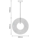 Drveni luster na sajli 1xE27/60W/230V prečnik 50 cm masiv/furnir/kaučukovac | Eponuda.com