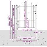  Ograjna vrata HORST 100 x 125 cm Kovina Črna Zaklenljivo, (5000301137) | Shoptok.si