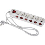 Heitronic 45191 razdelilna letev s stikalom 6-kratni bela vtičnica 1 kos, (20457243) | Shoptok.si