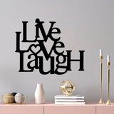 Wallity Zidna dekoracija Live-Love-Laugh, 36x1.5x45 cm, Crna Cene