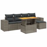 Maison Chic Seti vrtnega pohištva - Vrtna garnitura - Vrtni pohištvo set 6-delna z blazinami siv poli ratan, (21807200) | Shoptok.si