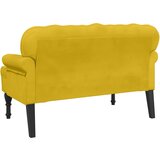 vidaXL Klupa s naslonom žuta 119,5 x 64,5 x 75 cm baršunasta | shoptok.hr
