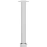 teleskopska pohištvena noga (š x do: 6 x 6 cm, nastavitev višine: 70 cm - 110 cm, nosilnost izdelka: 80 kg, jeklo, bela, okrogle oblike)