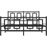  Metalni okvir kreveta uzglavlje i podnožje crni 135x190 cm | shoptok.hr