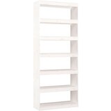 vidaXL Knjižna omara/pregrada bela 80x30x199,5 cm trdna borovina, (20705630) Cene