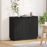 vidaXL Stranski stol s LED, črno hrast 90x32x75 cm, inženirski les | Shoptok.si