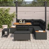  Sjedeća garnitura za vrt 8 kom. 7-Broj sjedala Crna | Shoptok.si