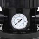 vidaXL Peščeni filter za bazen s 6-smernim ventilom črn | Shoptok.si