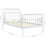 Produživi okvir za krevet bijeli metalni 80 x 130/200 cm | Eponuda.com
