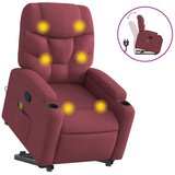 Maison Chic masažni naslanjač - Relax naslanjač s funkcijo vstajanja vinsko rdeče blago, (22062124) | Shoptok.si