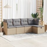  5-dijelni vrtni set sofa s jastucima bež od poliratana Cijene