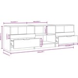 TV ormarić boja betona 150x33,5x45 cm od konstruiranog drva | shoptok.hr