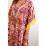 Kesi Włoski Women's beach poncho with V-neckline pink | shoptok.hr