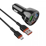 Kaku avtopolnilec KSC-493 3.0 qc s kablom 1m micro usb - črn | Shoptok.si