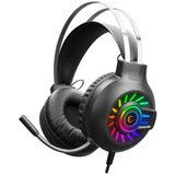  Slušalice sa mikrofonom gaming RAMPAGE RM-K44 ZENGIBAR Black 7.1 Surround RGB Light Effect Gaming Headset with Flexivle long Mi | Eponuda.ba
