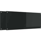 vidaXL Zaščita za kuhinjo 2 pcs Črna 120 x 50 cm kaljeno steklo | Shoptok.si