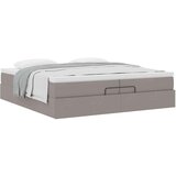  Otomanski okvir kreveta s madracima smeđesivi 200x200cm tkanine | shoptok.hr