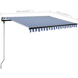  Tenda na ručno uvlačenje LED 300 x 250 cm plavo-bijela | shoptok.hr