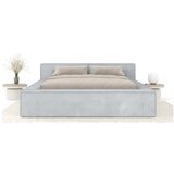 Maison de Rêve Svetlo siva oblazinjena zakonska postelja s prostorom za shranjevanje z letvenim dnom 140x200 cm Voliera – | Shoptok.si
